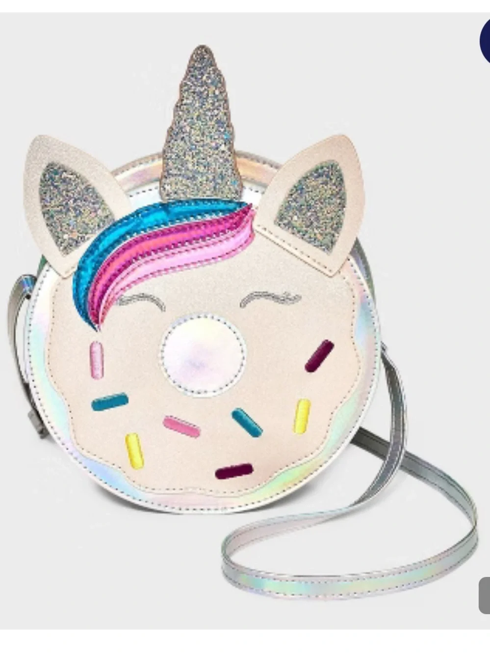 Girls' Unicorn Donut Crossbody Bag - Cat & Jack Faux Leather, Adjustable Strap